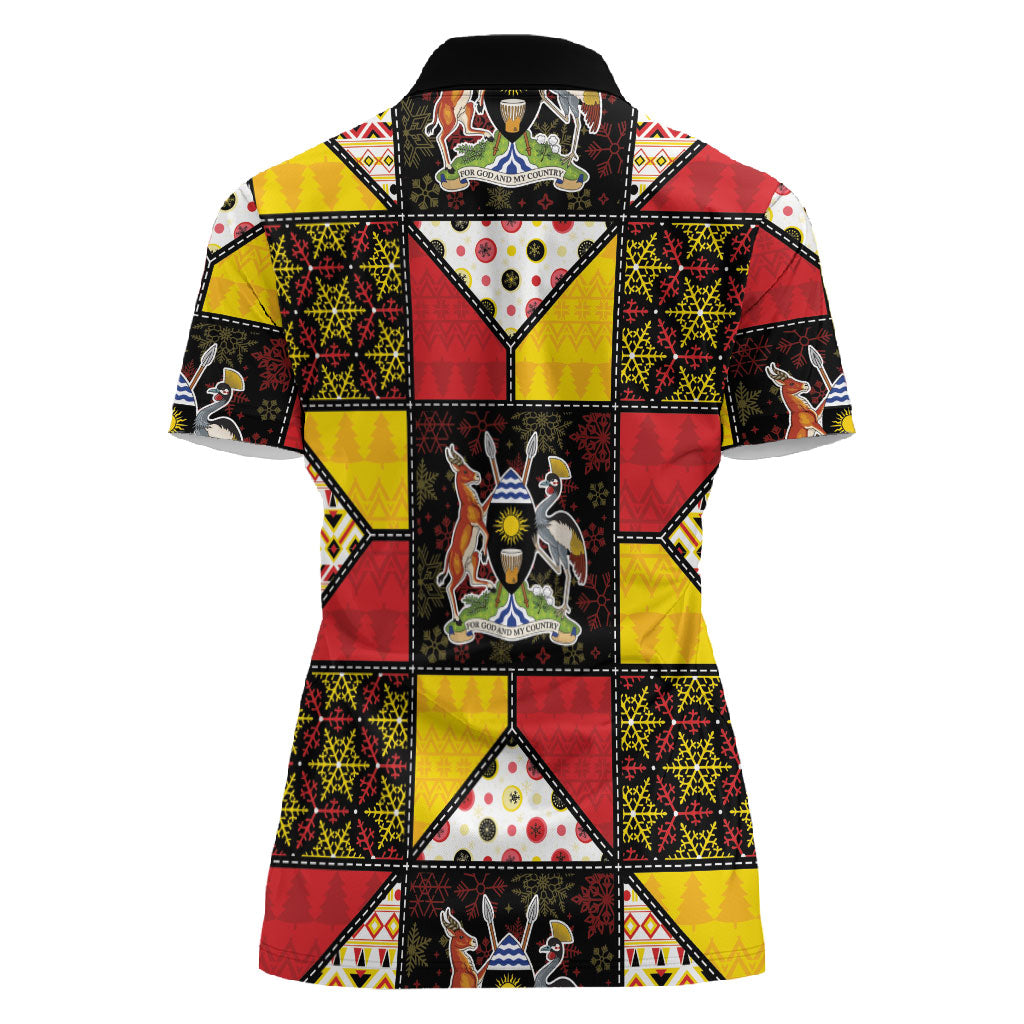 Uganda Christmas Women Polo Shirt Patchwork Style