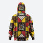 Uganda Christmas Zip Hoodie Patchwork Style
