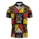 Uganda Christmas Zipper Polo Shirt Patchwork Style