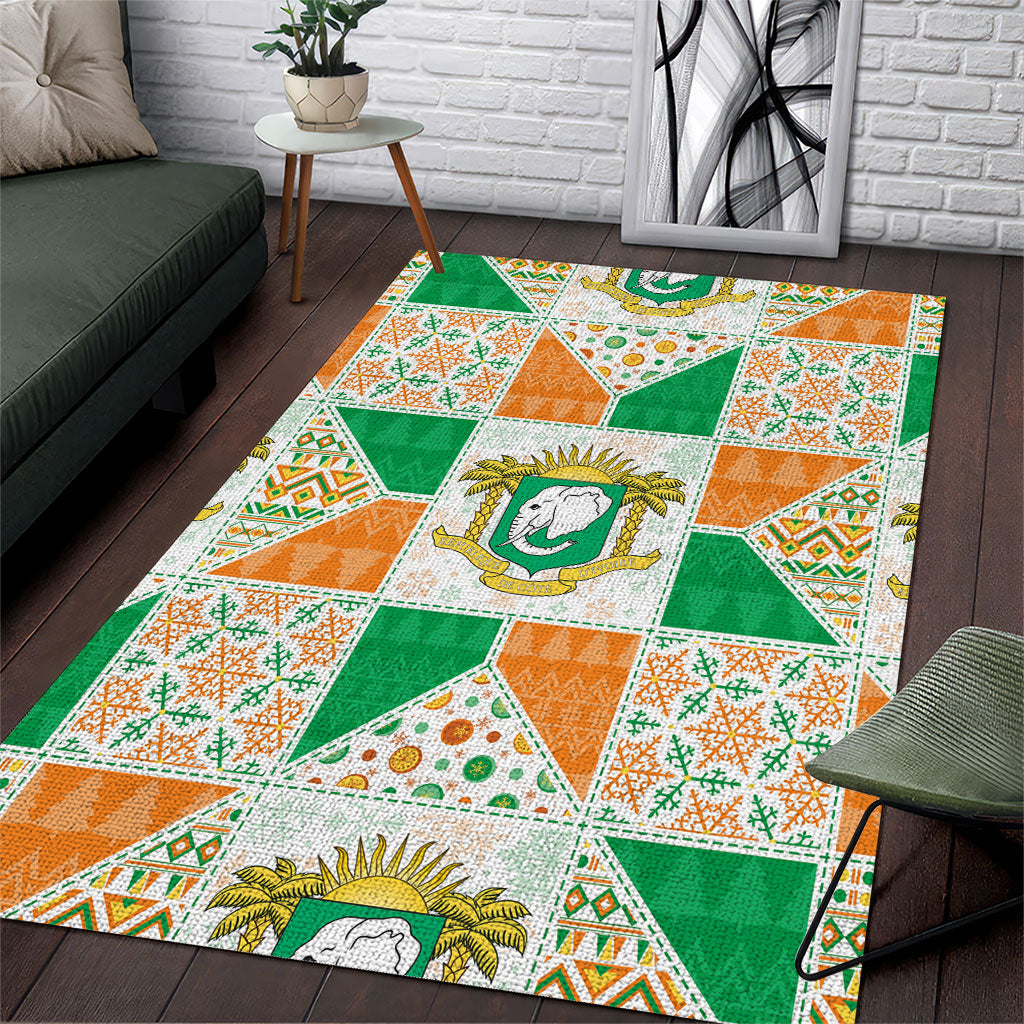 Ivory Coast Christmas Area Rug Patchwork Style