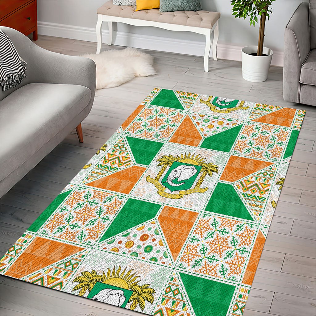 Ivory Coast Christmas Area Rug Patchwork Style