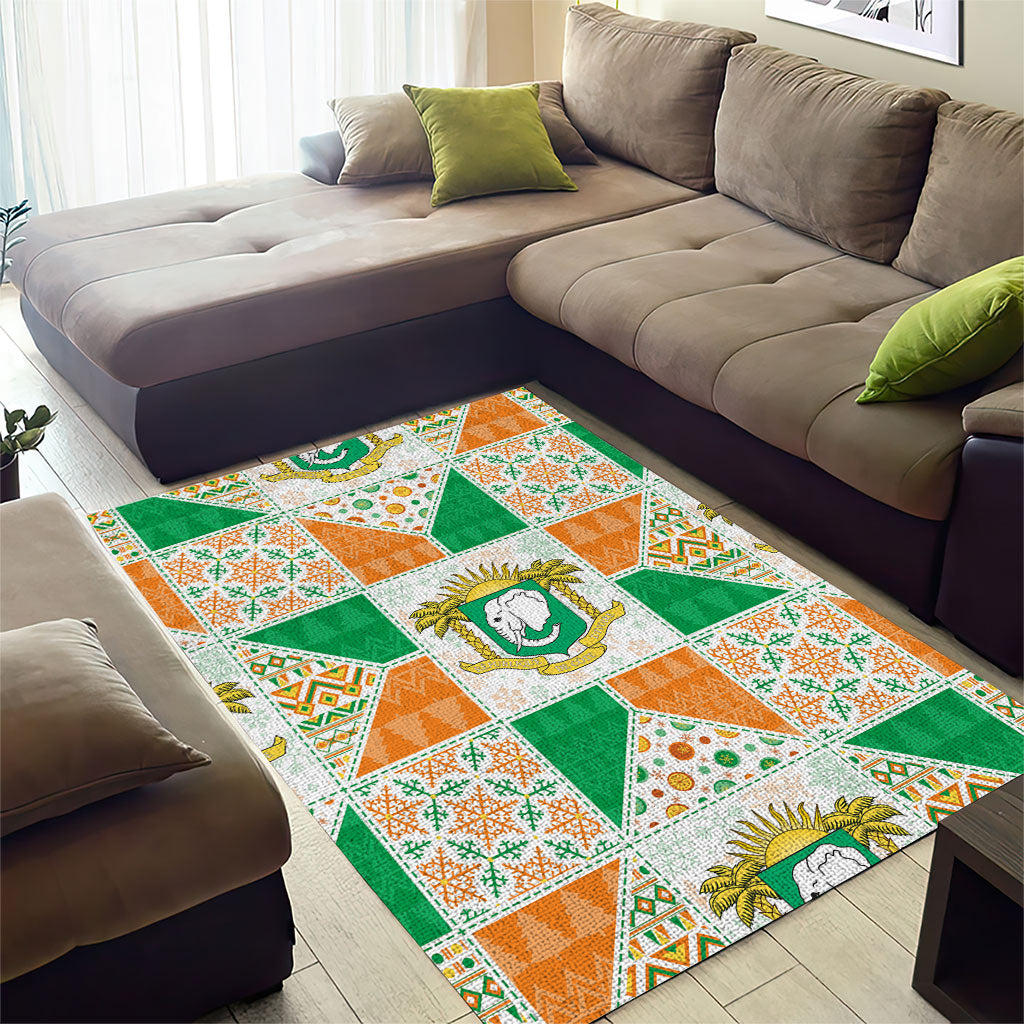 Ivory Coast Christmas Area Rug Patchwork Style