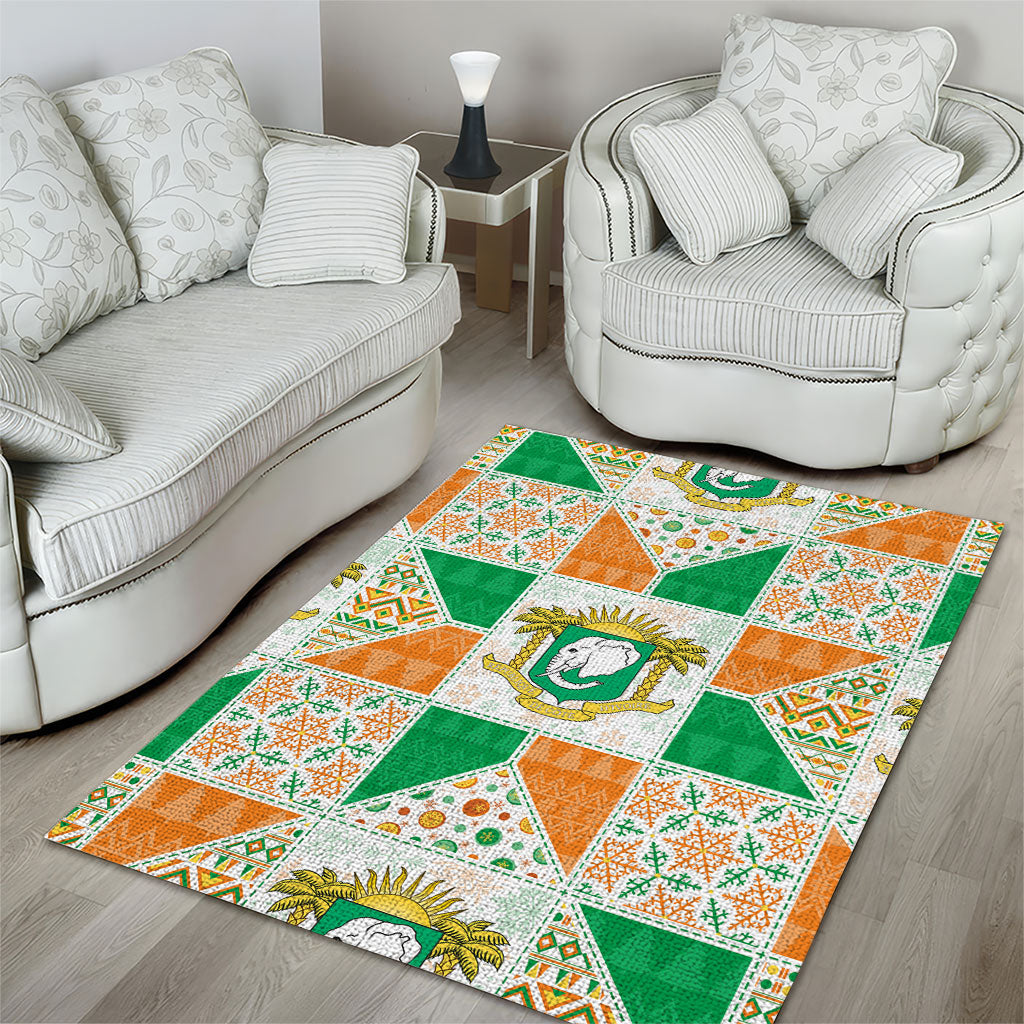 Ivory Coast Christmas Area Rug Patchwork Style