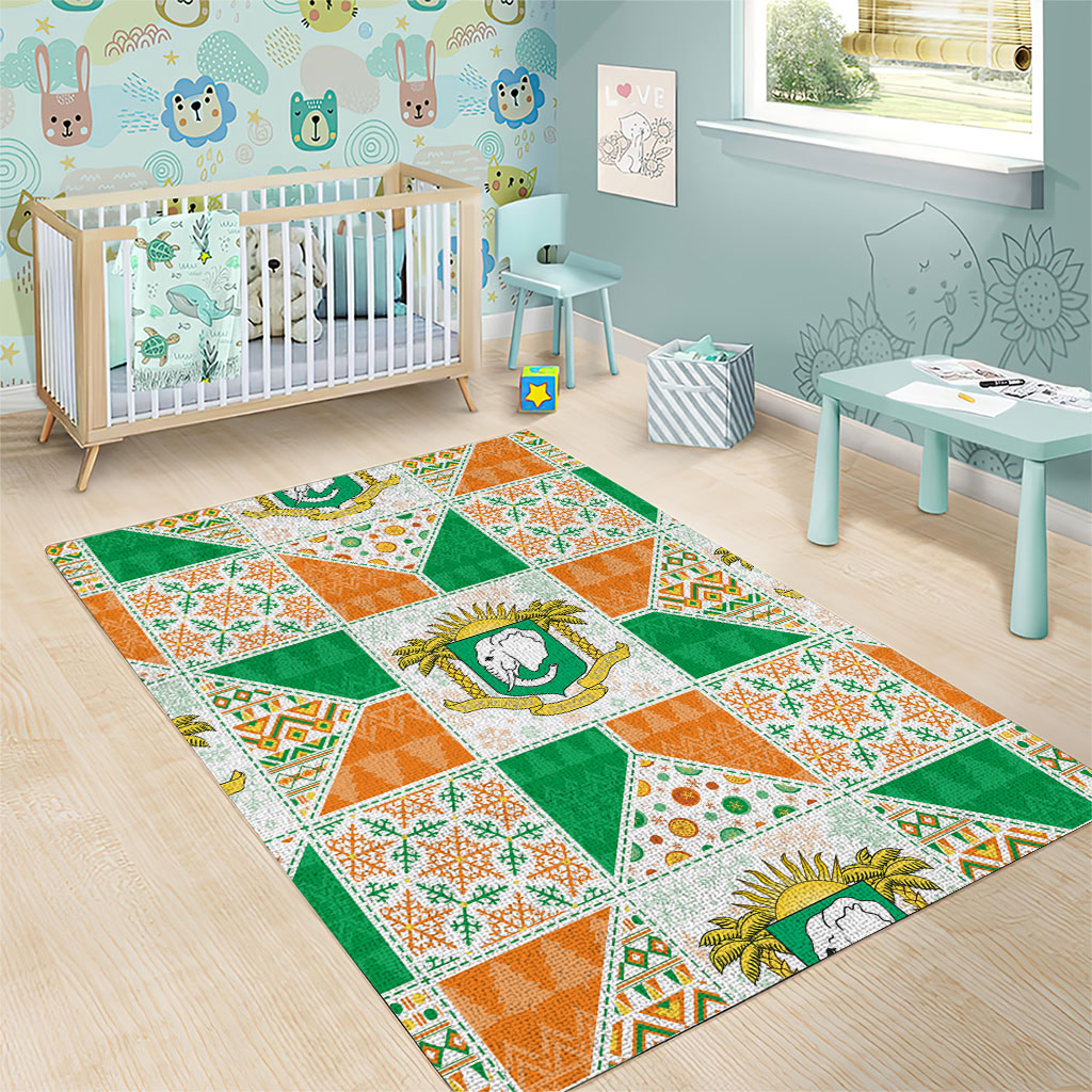 Ivory Coast Christmas Area Rug Patchwork Style