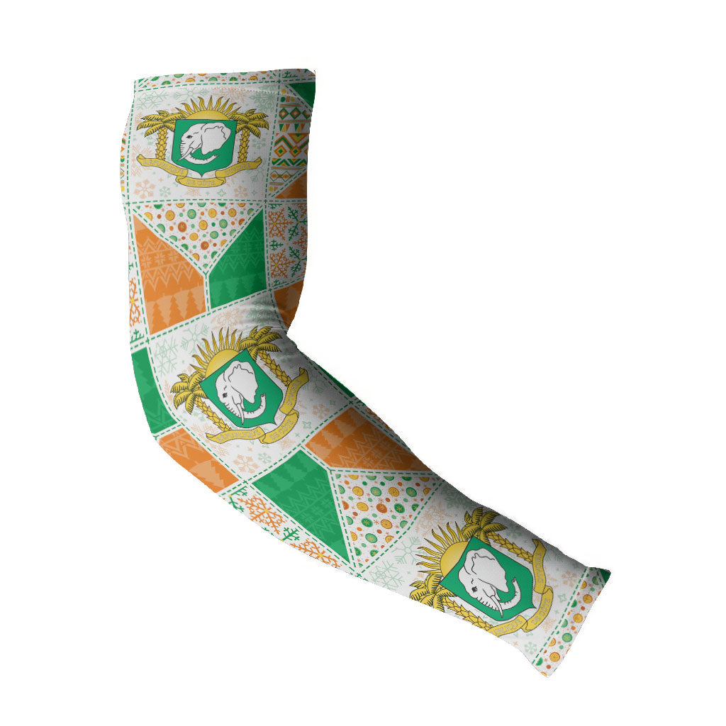 Ivory Coast Christmas Arm Sleeves Patchwork Style
