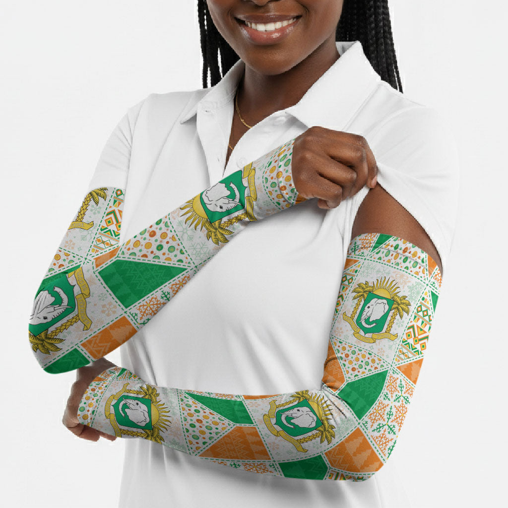 Ivory Coast Christmas Arm Sleeves Patchwork Style