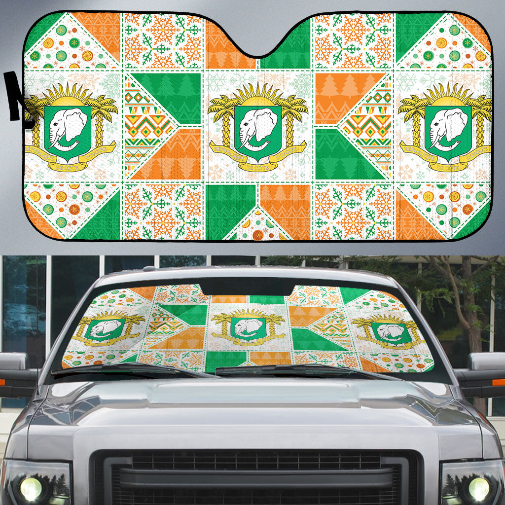 Ivory Coast Christmas Auto Sun Shade Patchwork Style
