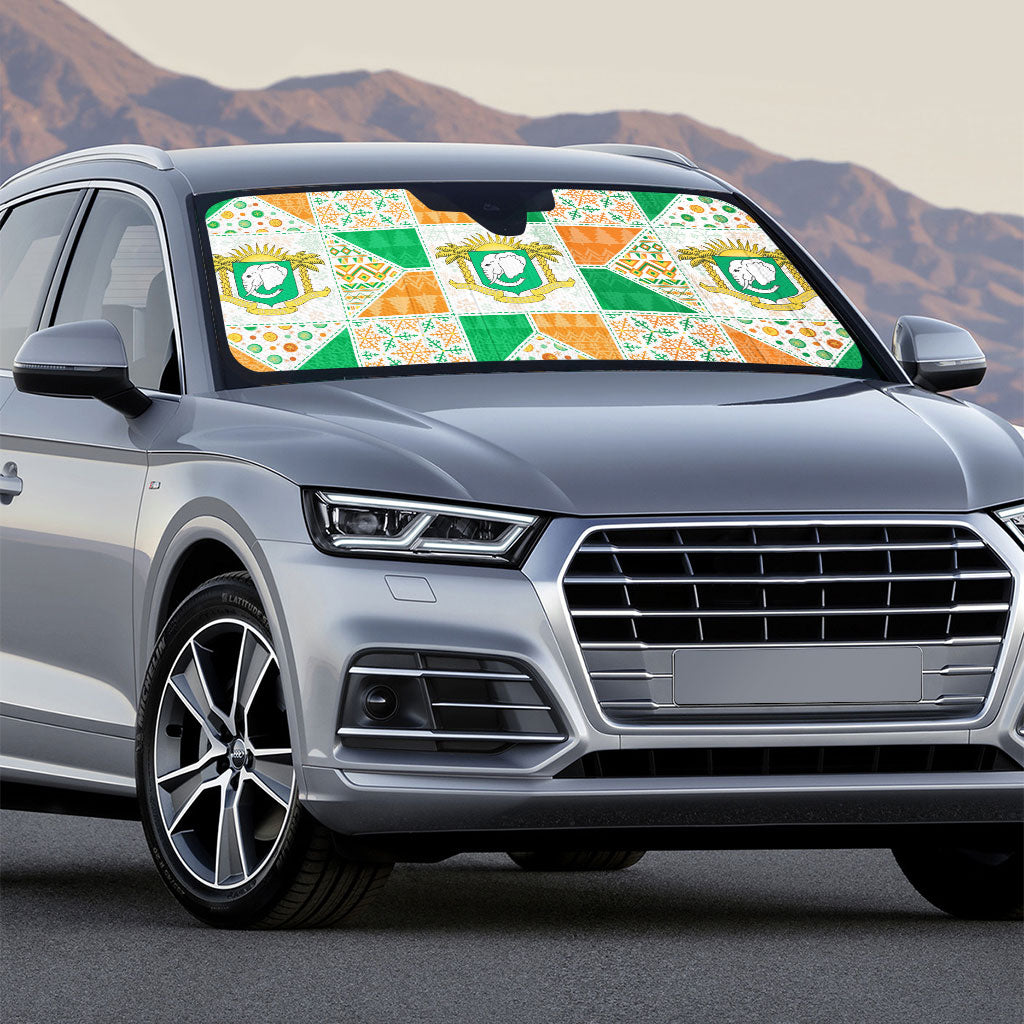 Ivory Coast Christmas Auto Sun Shade Patchwork Style