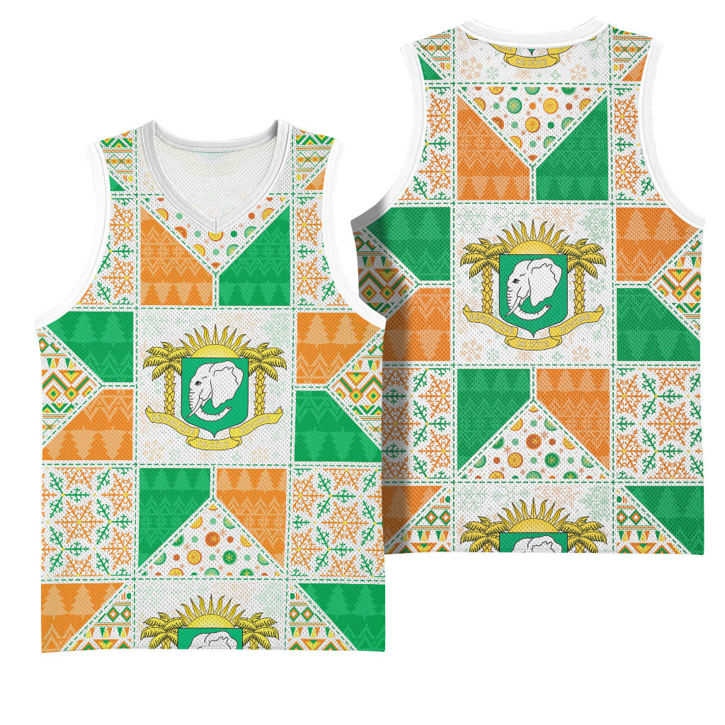 Ivory Coast Christmas Basketball Jersey Patchwork Style