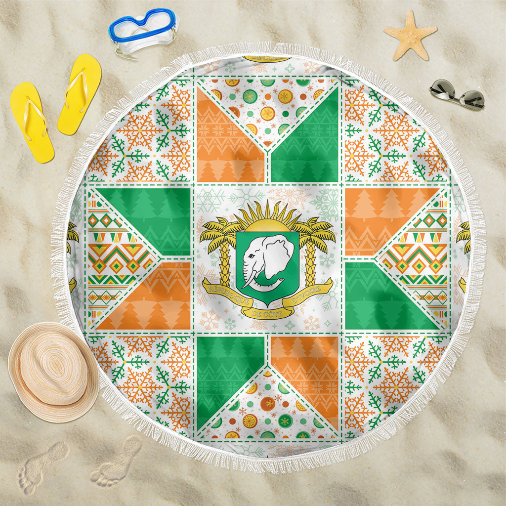 Ivory Coast Christmas Beach Blanket Patchwork Style