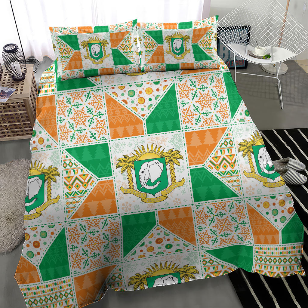 Ivory Coast Christmas Bedding Set Patchwork Style