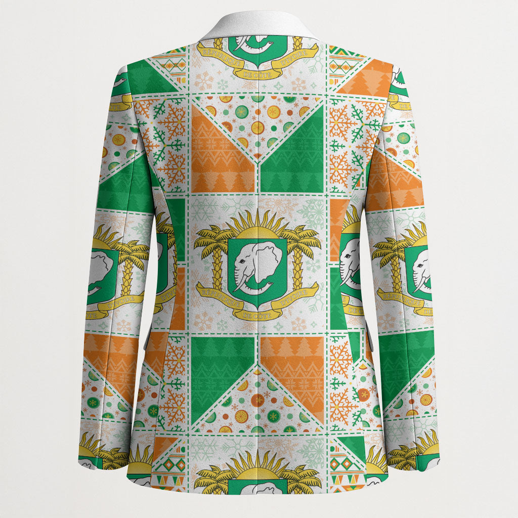 Ivory Coast Christmas Blazer Patchwork Style