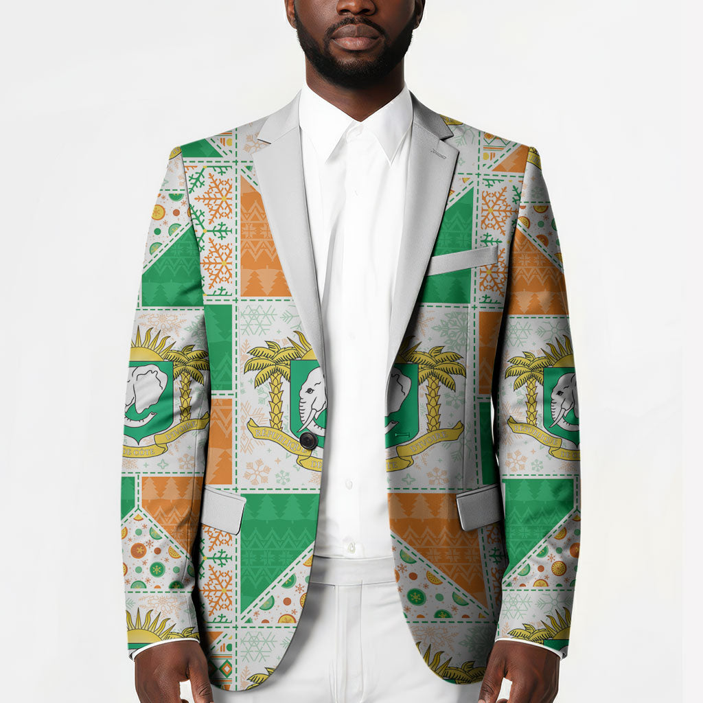 Ivory Coast Christmas Blazer Patchwork Style