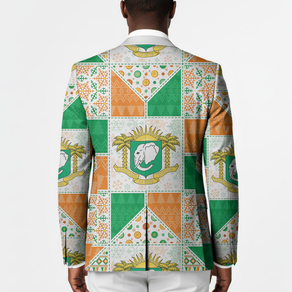 Ivory Coast Christmas Blazer Patchwork Style