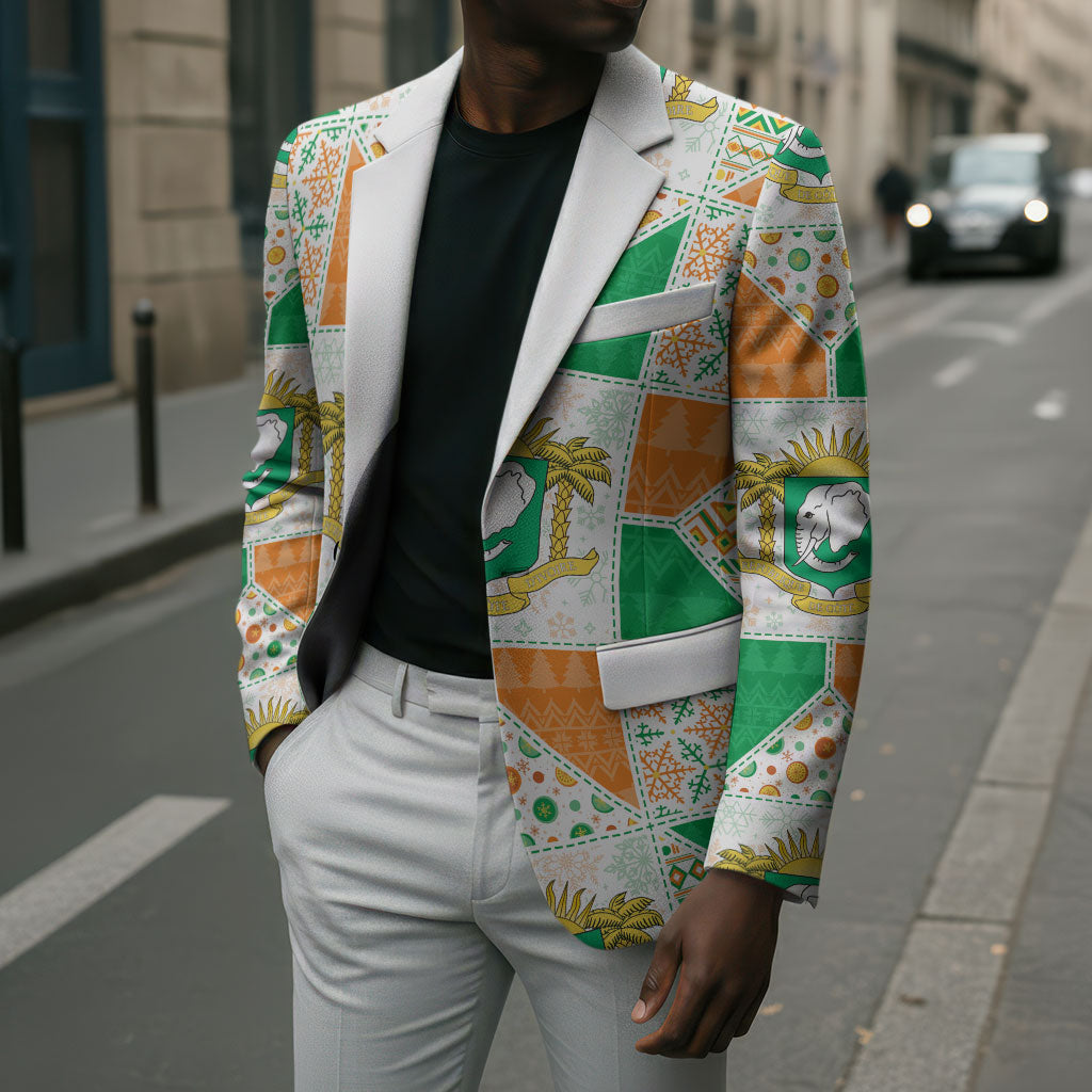 Ivory Coast Christmas Blazer Patchwork Style