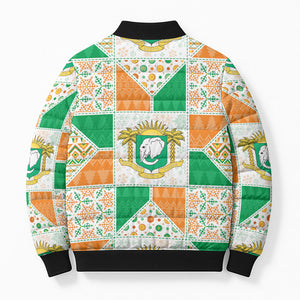 Ivory Coast Christmas Bomber Puffer Jacket Patchwork Style
