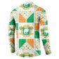 Ivory Coast Christmas Button Sweatshirt Patchwork Style