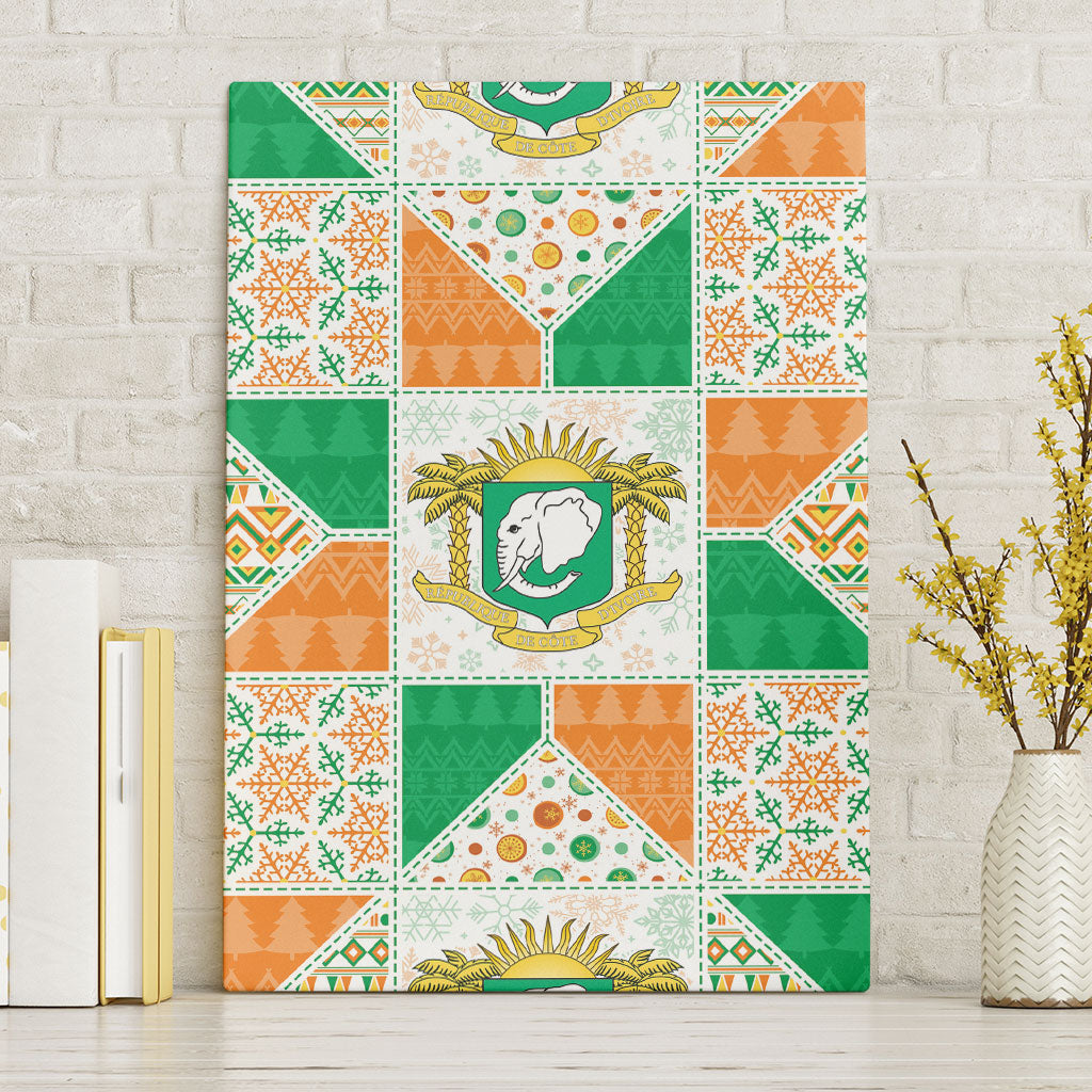 Ivory Coast Christmas Canvas Wall Art Patchwork Style