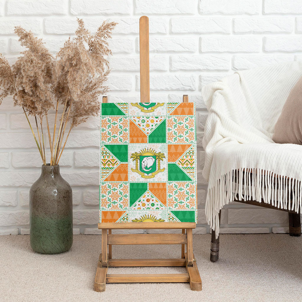Ivory Coast Christmas Canvas Wall Art Patchwork Style