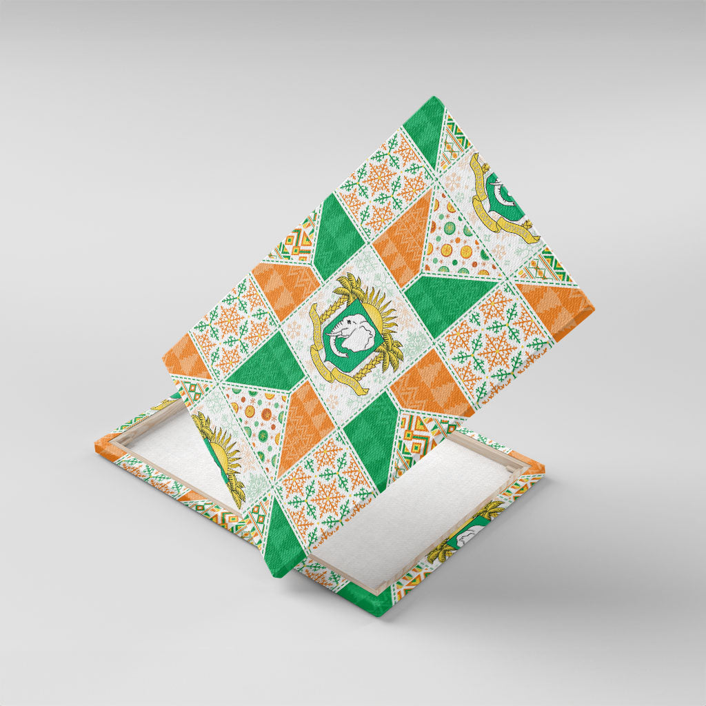 Ivory Coast Christmas Canvas Wall Art Patchwork Style
