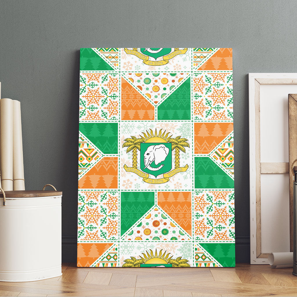 Ivory Coast Christmas Canvas Wall Art Patchwork Style