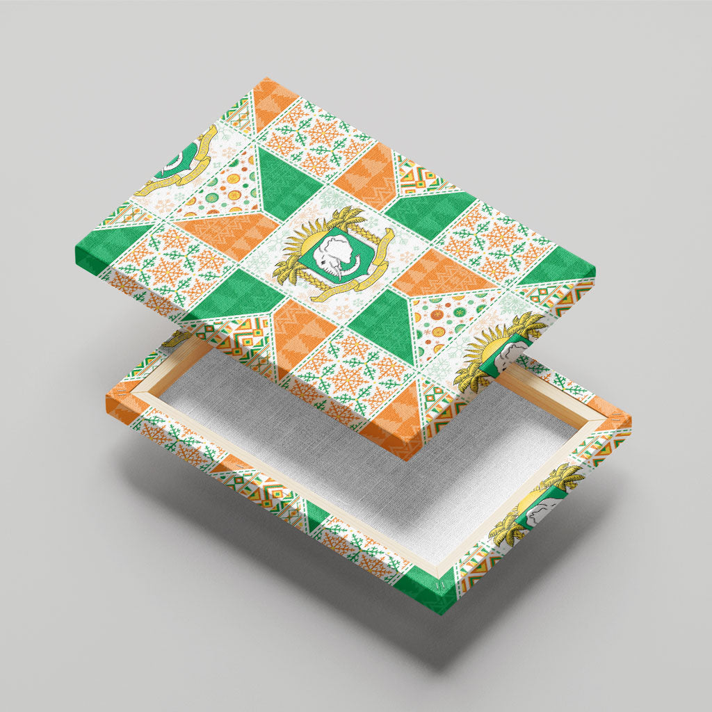 Ivory Coast Christmas Canvas Wall Art Patchwork Style