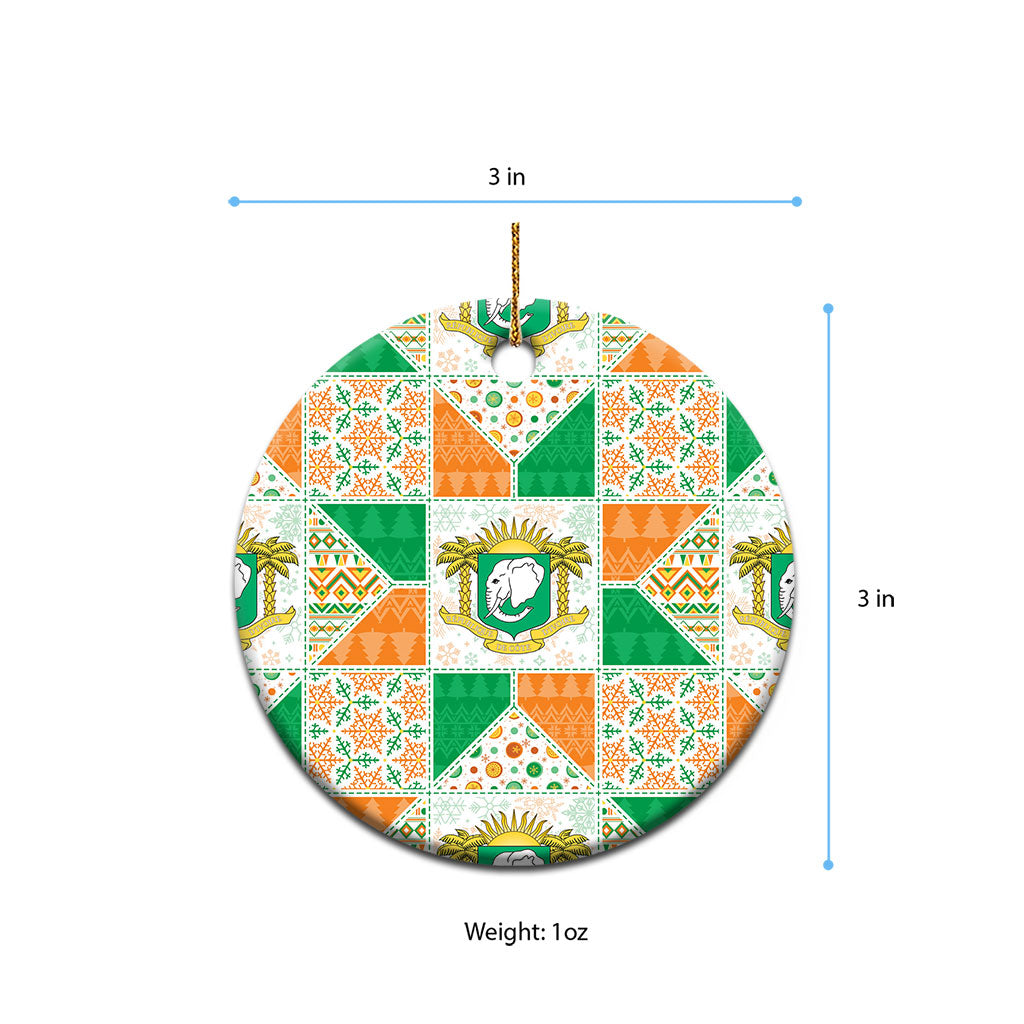 Ivory Coast Christmas Ceramic Ornament Patchwork Style