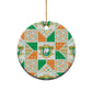 Ivory Coast Christmas Ceramic Ornament Patchwork Style