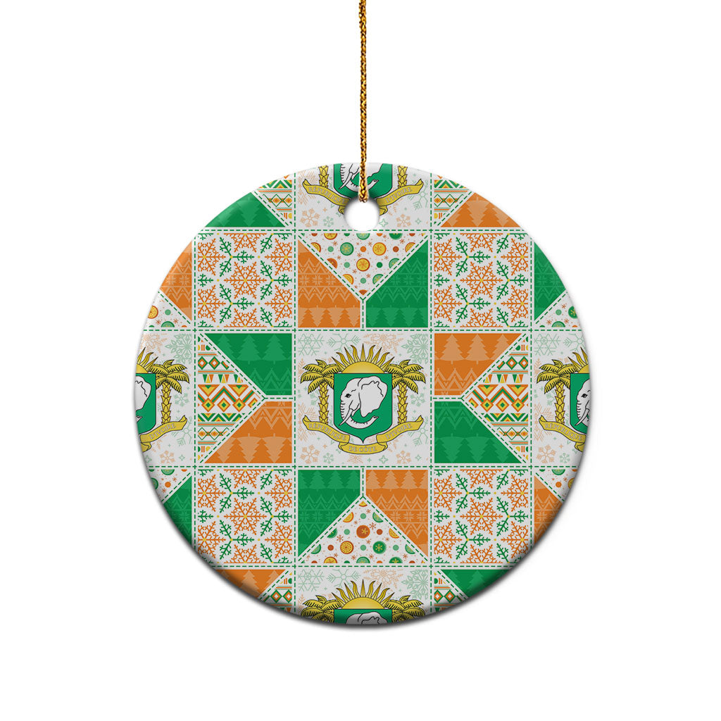 Ivory Coast Christmas Ceramic Ornament Patchwork Style
