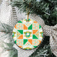 Ivory Coast Christmas Ceramic Ornament Patchwork Style