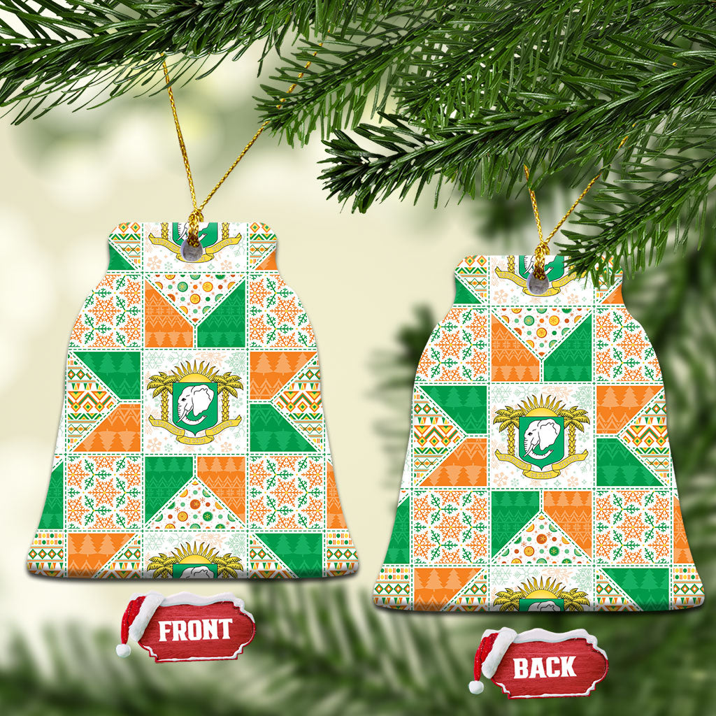 Ivory Coast Christmas Ceramic Ornament Patchwork Style