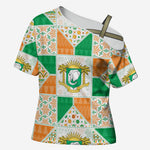 Ivory Coast Christmas Cross Shoulder Shirt Patchwork Style
