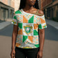 Ivory Coast Christmas Cross Shoulder Shirt Patchwork Style