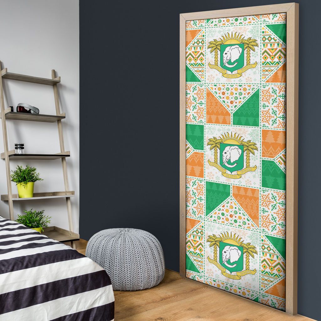 Ivory Coast Christmas Door Cover Patchwork Style
