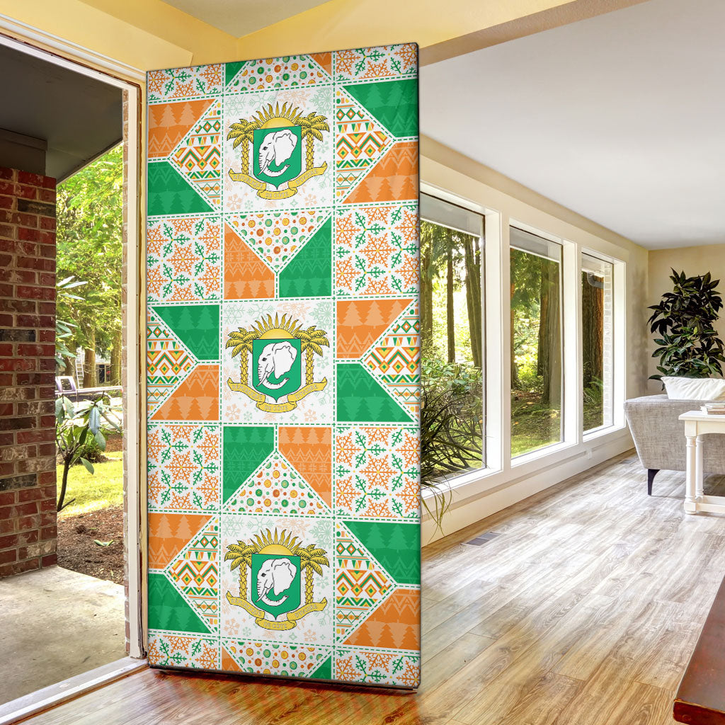 Ivory Coast Christmas Door Cover Patchwork Style