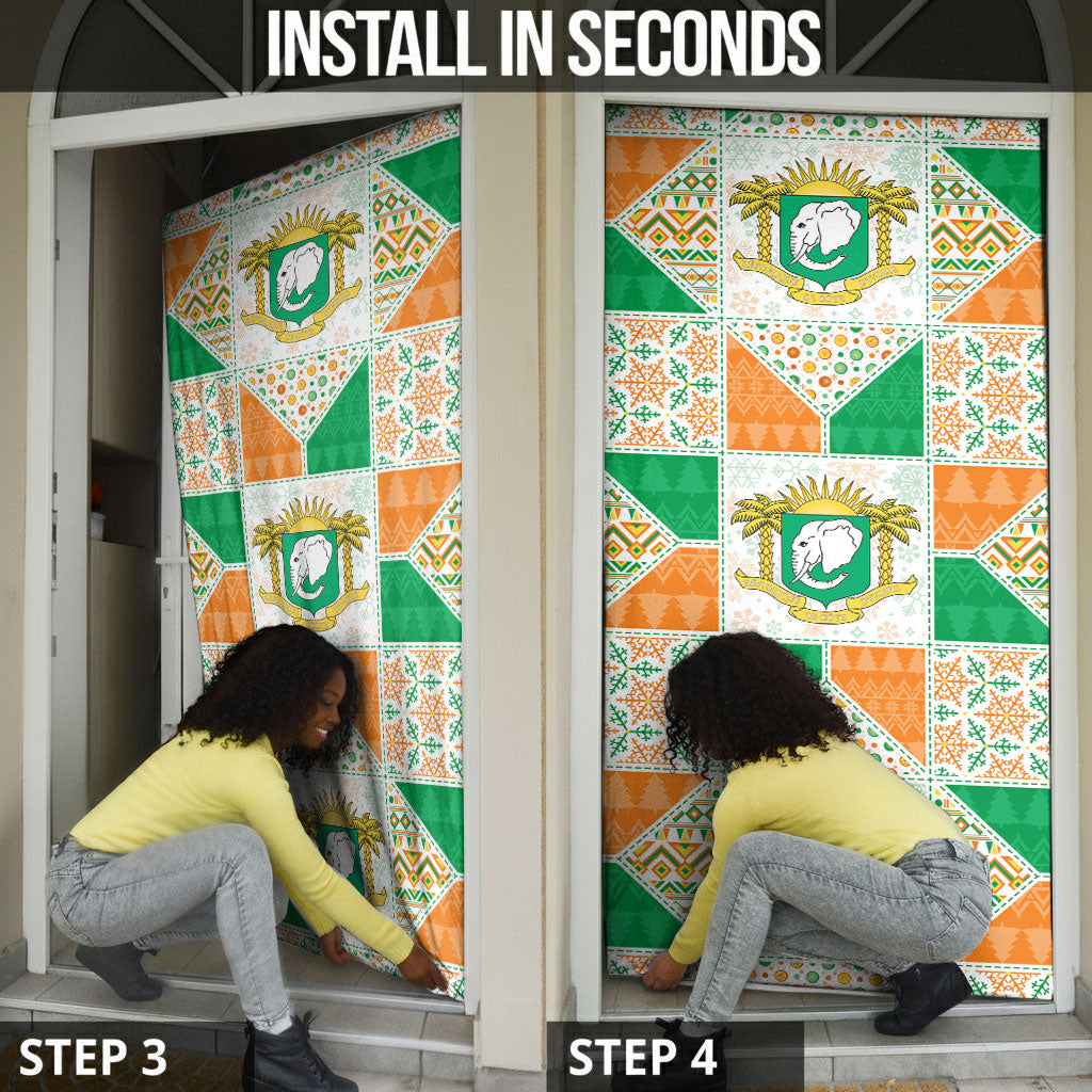 Ivory Coast Christmas Door Cover Patchwork Style