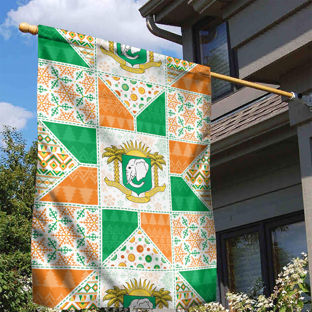 Ivory Coast Christmas Garden Flag Patchwork Style
