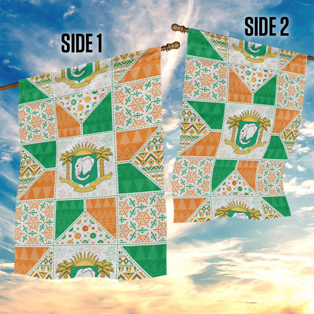 Ivory Coast Christmas Garden Flag Patchwork Style