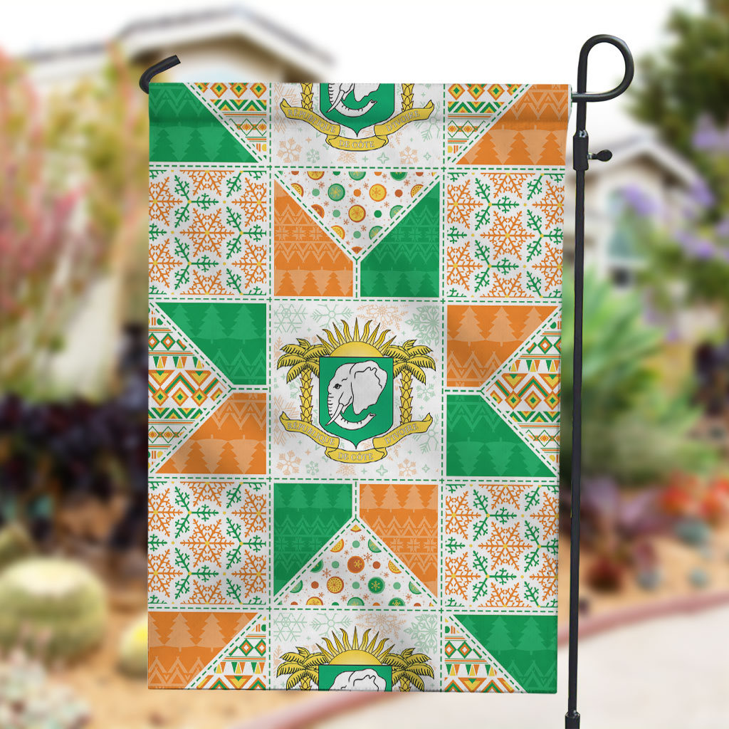 Ivory Coast Christmas Garden Flag Patchwork Style