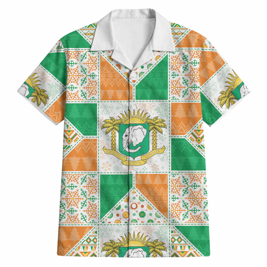 Ivory Coast Christmas Hawaiian Shirt Patchwork Style
