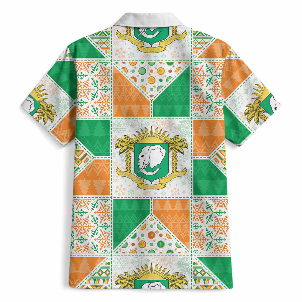 Ivory Coast Christmas Hawaiian Shirt Patchwork Style