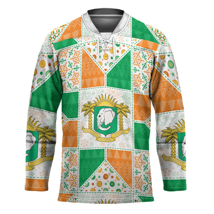 Ivory Coast Christmas Hockey Jersey Patchwork Style