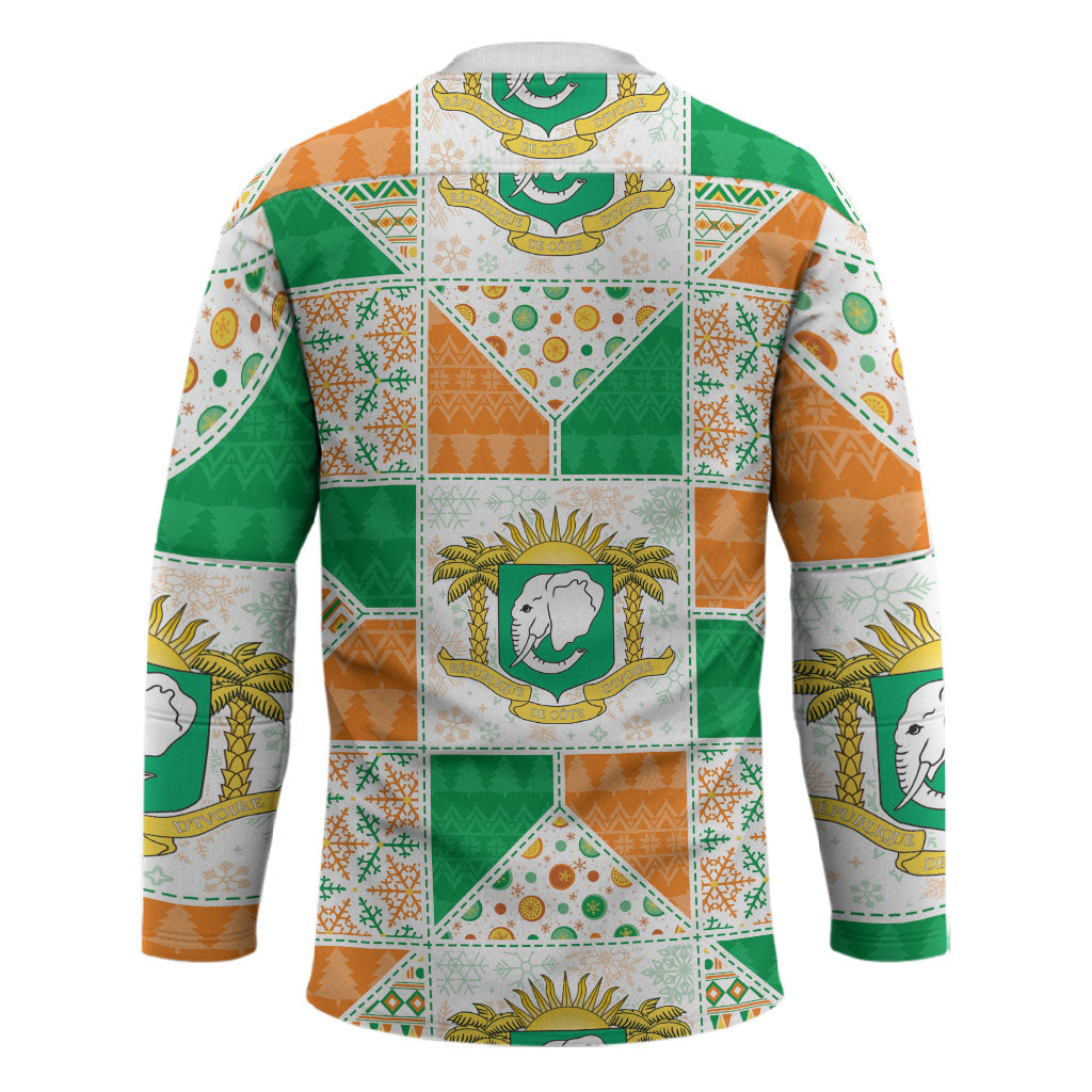 Ivory Coast Christmas Hockey Jersey Patchwork Style