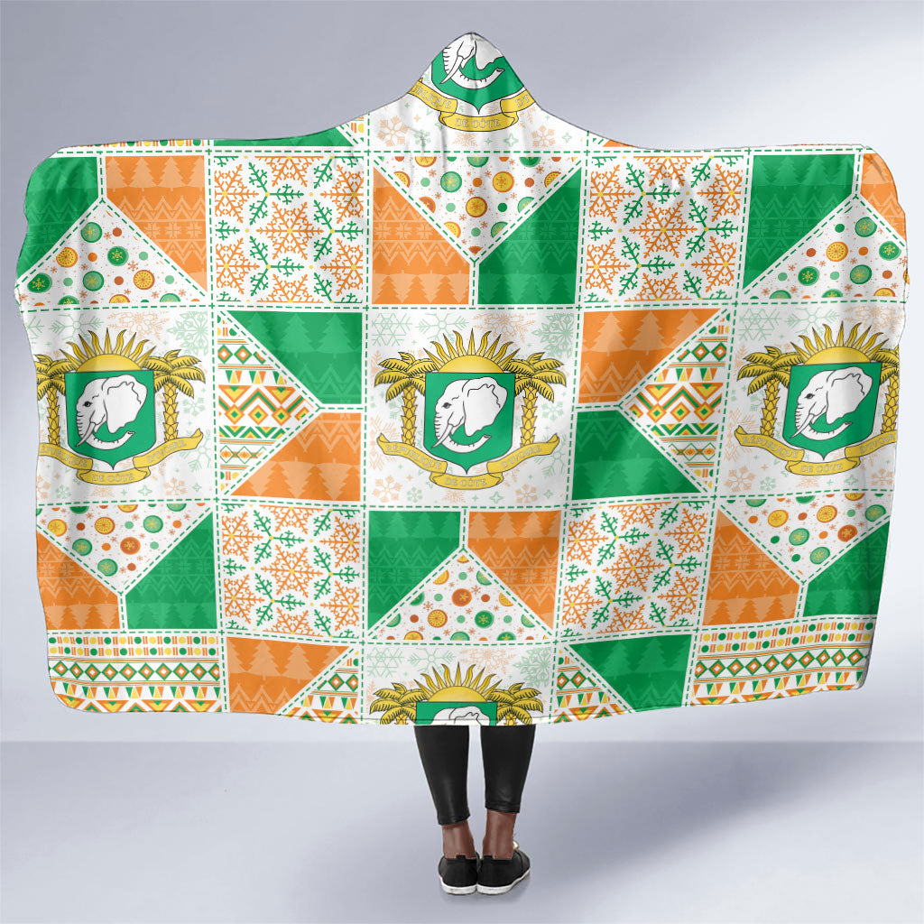 Ivory Coast Christmas Hooded Blanket Patchwork Style