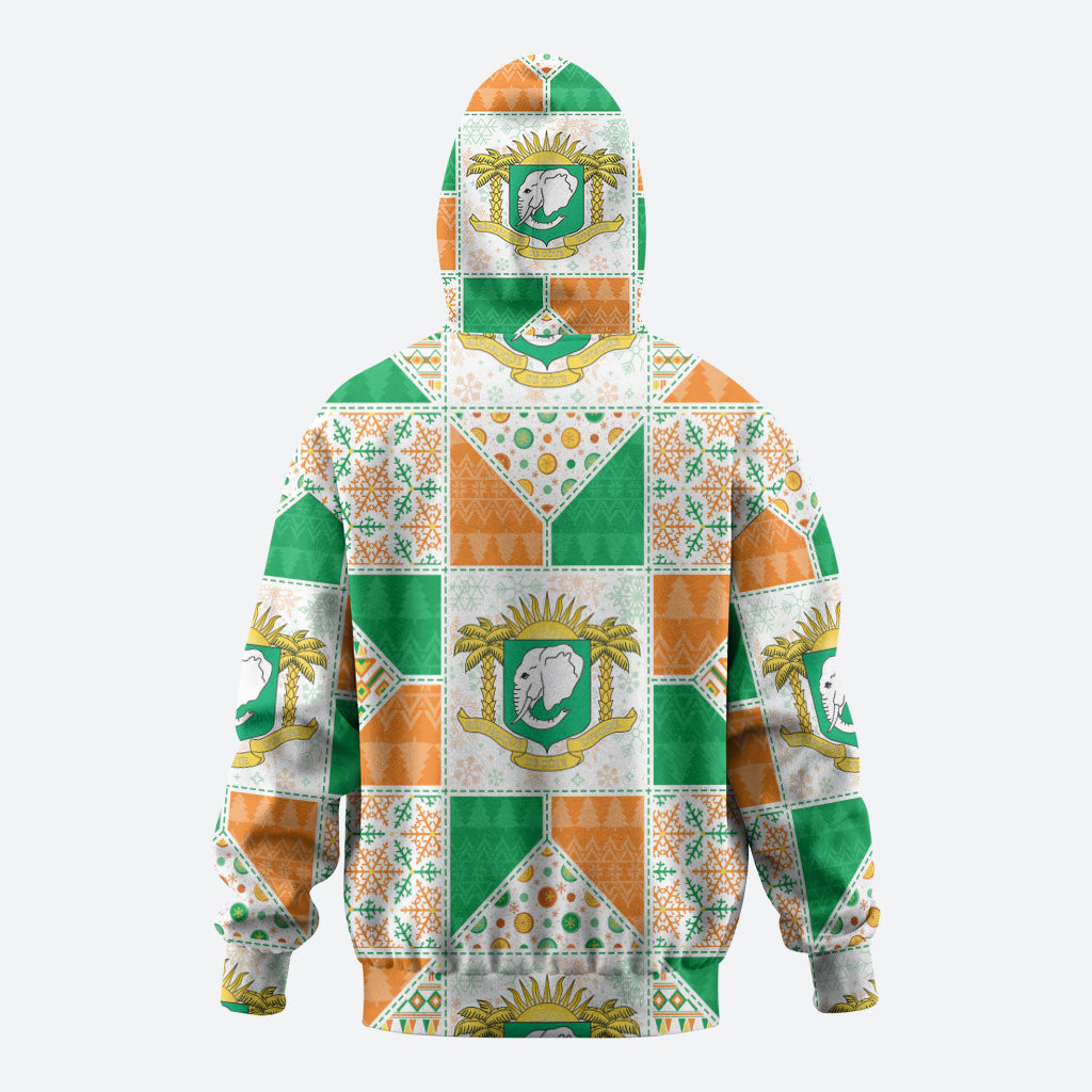 Ivory Coast Christmas Hoodie Patchwork Style