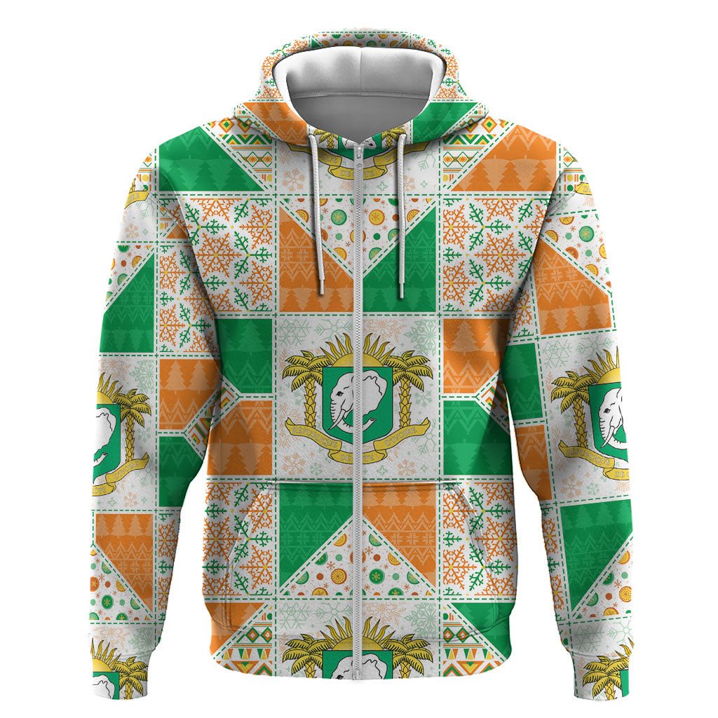 Ivory Coast Christmas Hoodie Patchwork Style