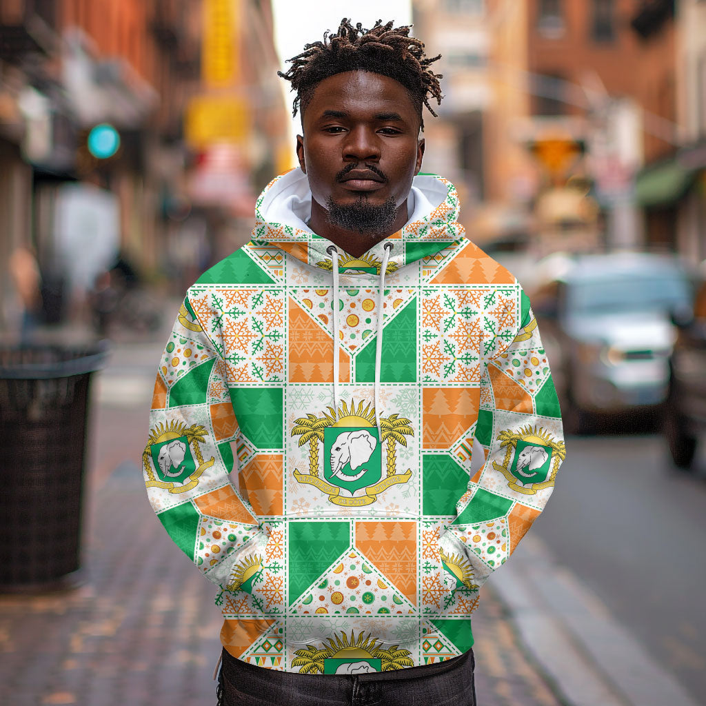 Ivory Coast Christmas Hoodie Patchwork Style