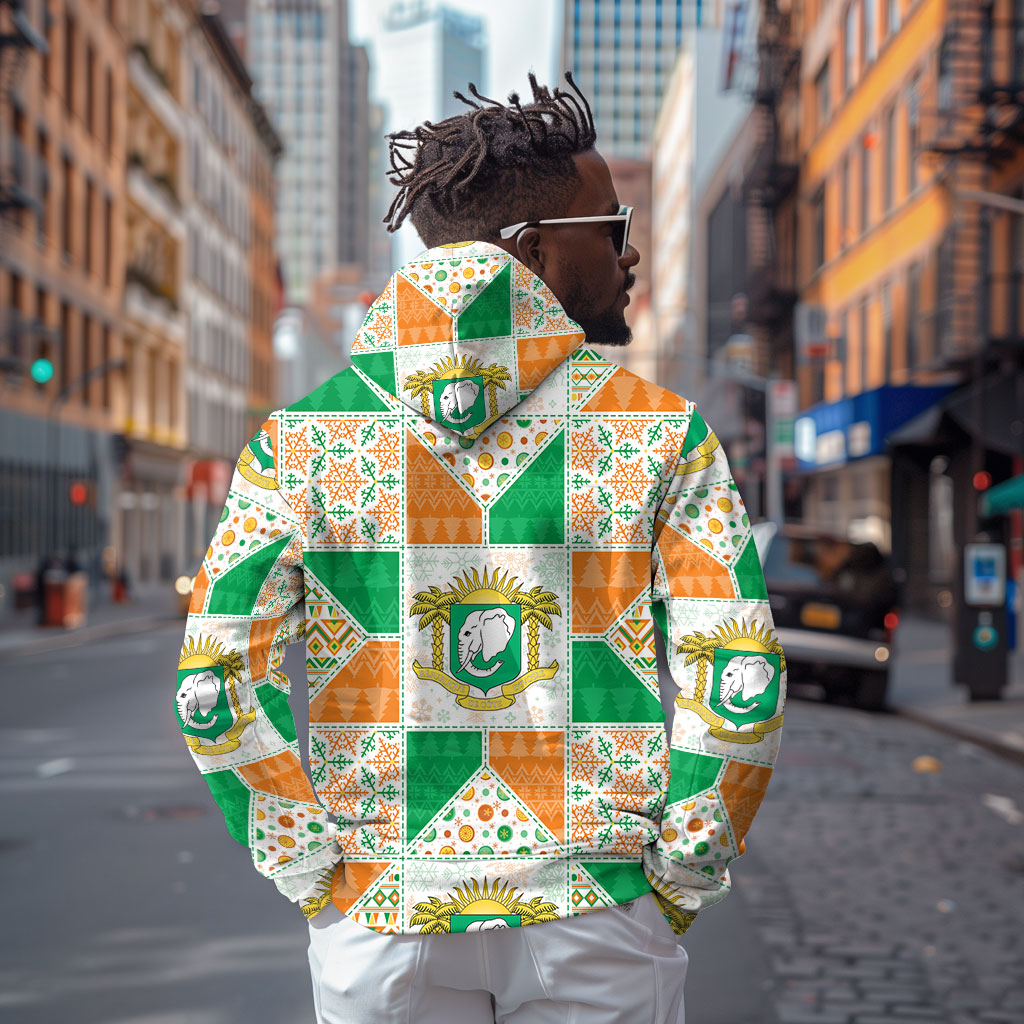 Ivory Coast Christmas Hoodie Patchwork Style
