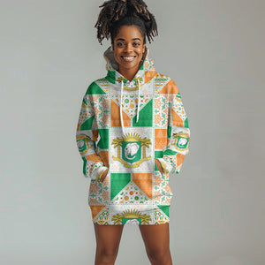 Ivory Coast Christmas Hoodie Dress Patchwork Style