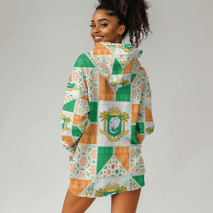 Ivory Coast Christmas Hoodie Dress Patchwork Style